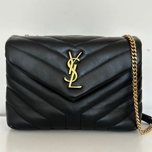 Saint Laurent Loulou Small YSL Shoulder Bag in Quilted Leather